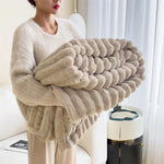 Cotton Blend Plush Warm Throw Blanket