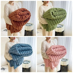Cotton Blend Plush Warm Throw Blanket