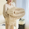 Cotton Blend Plush Warm Throw Blanket