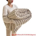 Cotton Blend Plush Warm Throw Blanket