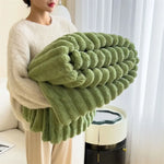 Cotton Blend Plush Warm Throw Blanket